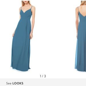 Bill lovekoff bridesmaid dress slate